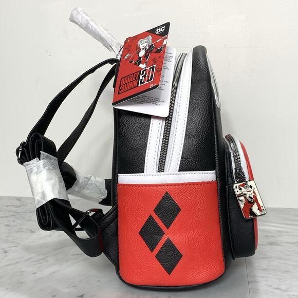 LOUNGEFLY Harley Quinn Backpack Joker Girl GameStop Excl 30th Anniversary NWT - Picture 4 of 10